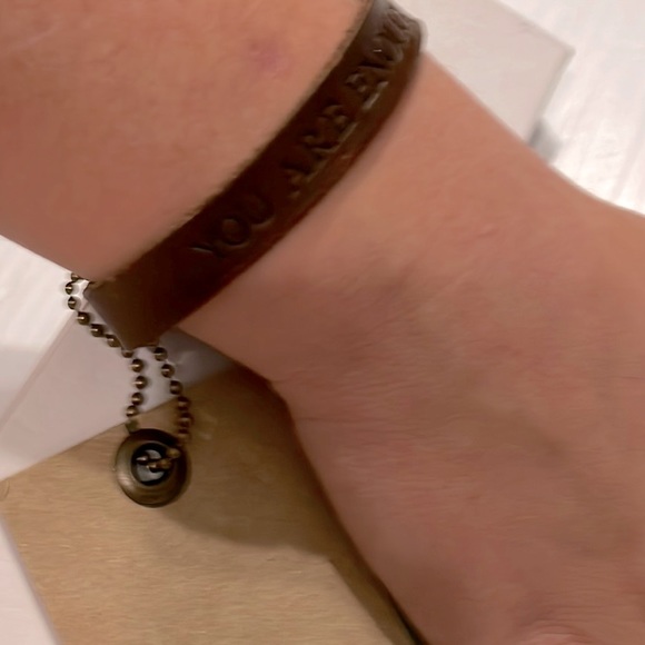 Oak River Genuine Leather “You Are Enough” Leather adjustable bracelet unisex - Picture 7 of 11